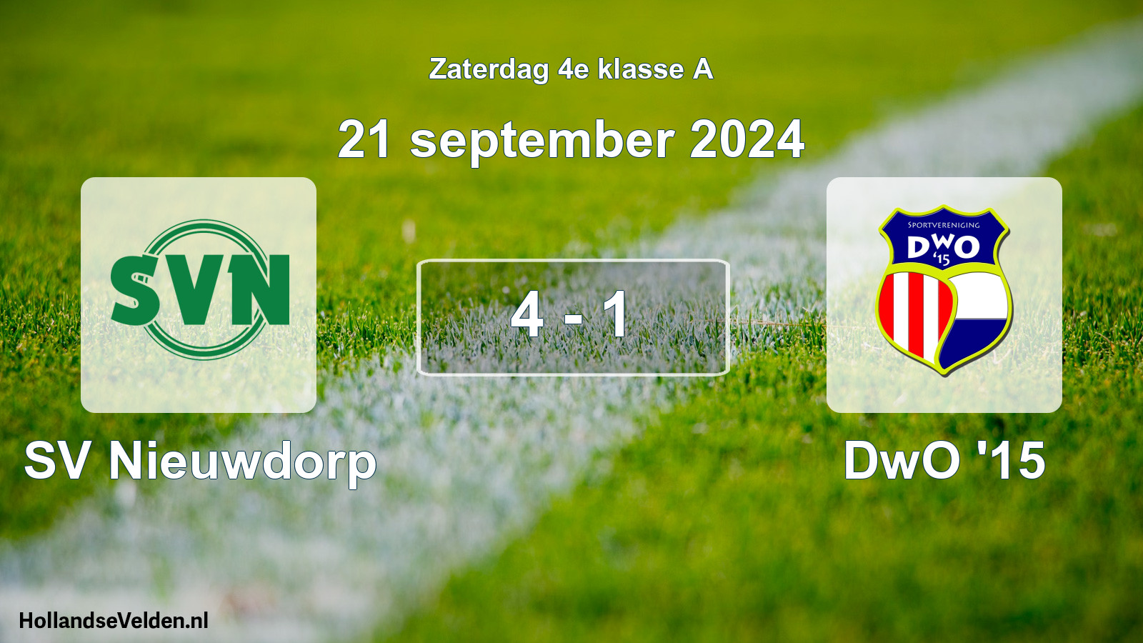Total number of matches played: SV Nieuwdorp - DwO '15 4 - 1 (21 September 2024)