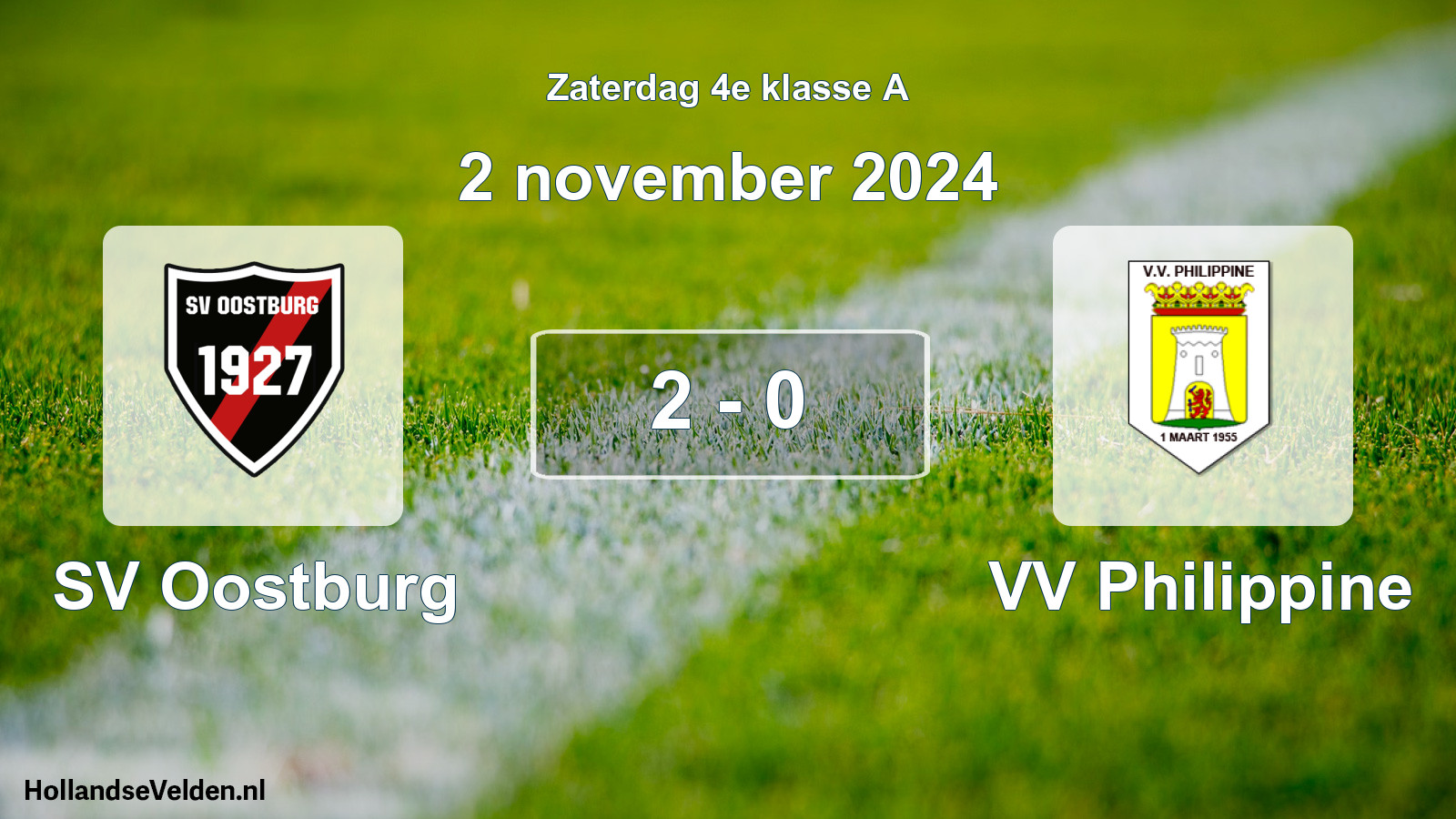 Total number of matches played: SV Oostburg - VV Philippine 2 - 0 (2 November 2024)