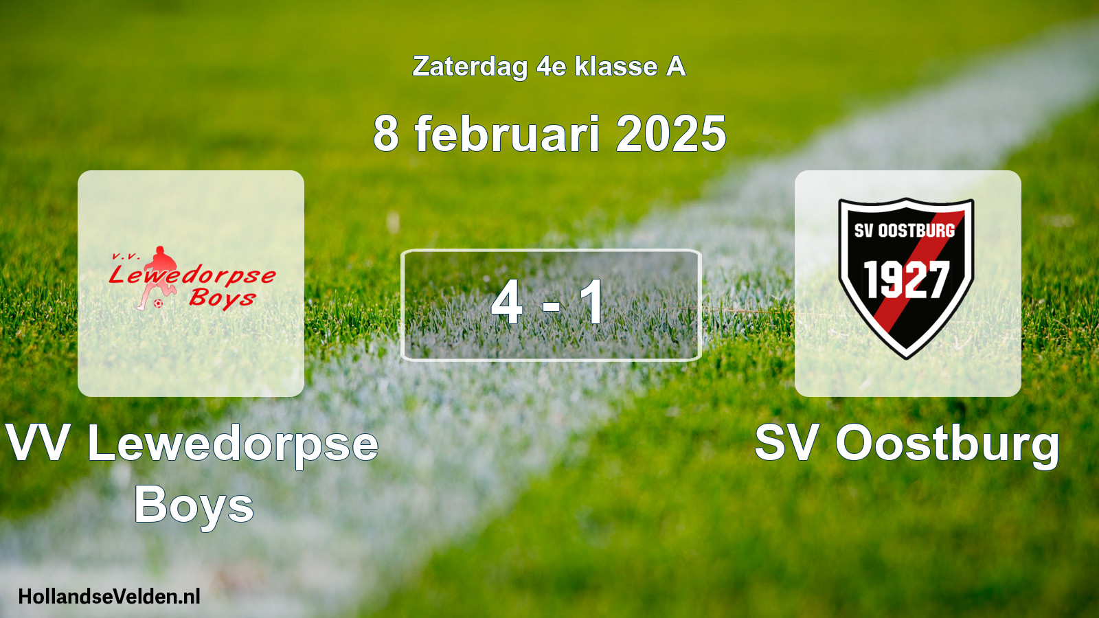 Total number of matches played: VV Lewedorpse Boys - SV Oostburg 4 - 1 (8 February 2025)