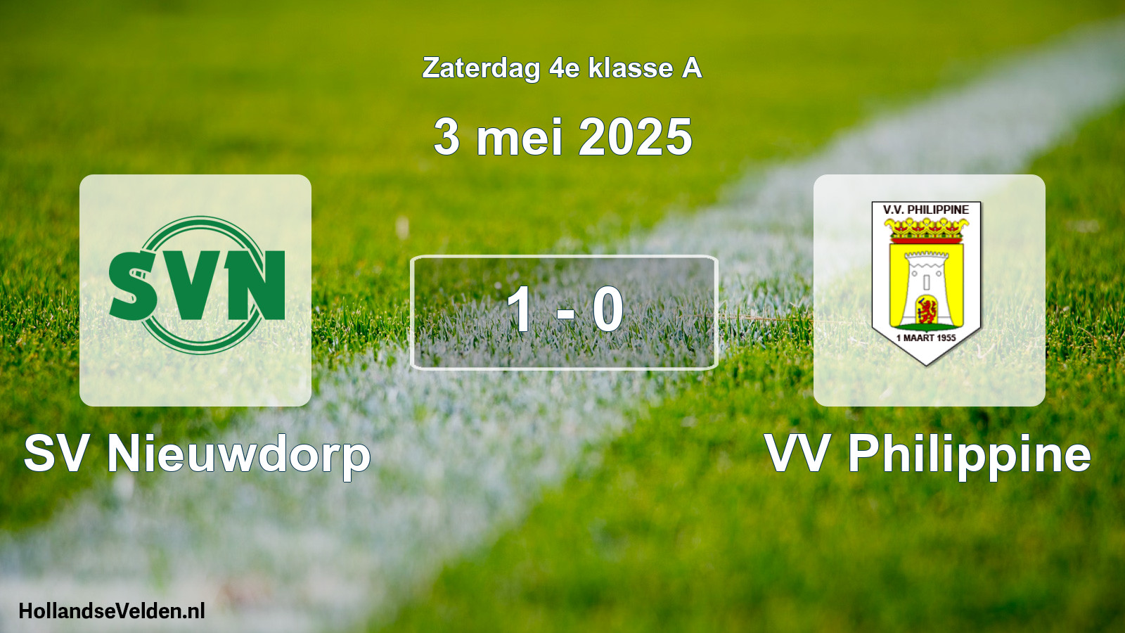 Total number of matches played: SV Nieuwdorp - VV Philippine 1 - 0 (3 May 2025)