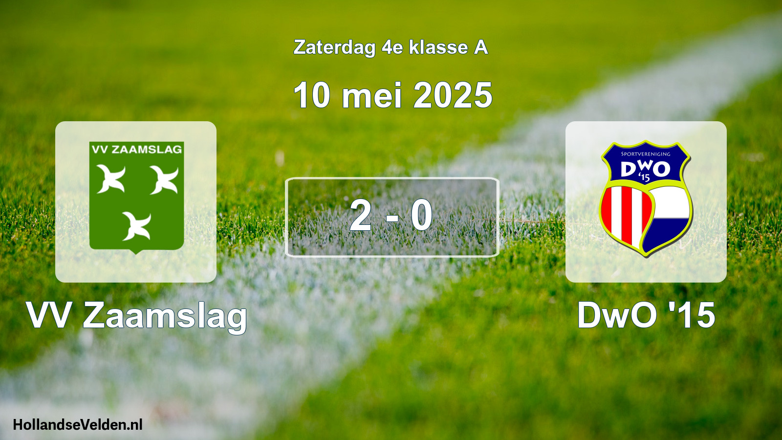 Total number of matches played: VV Zaamslag - DwO '15 2 - 0 (10 May 2025)