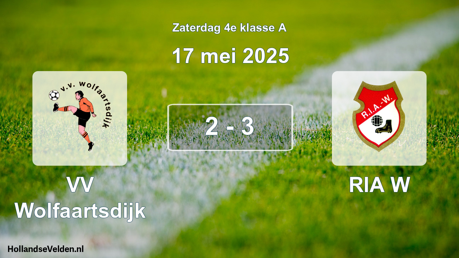 Total number of matches played: VV Wolfaartsdijk - RIA W 2 - 3 (17 May 2025)