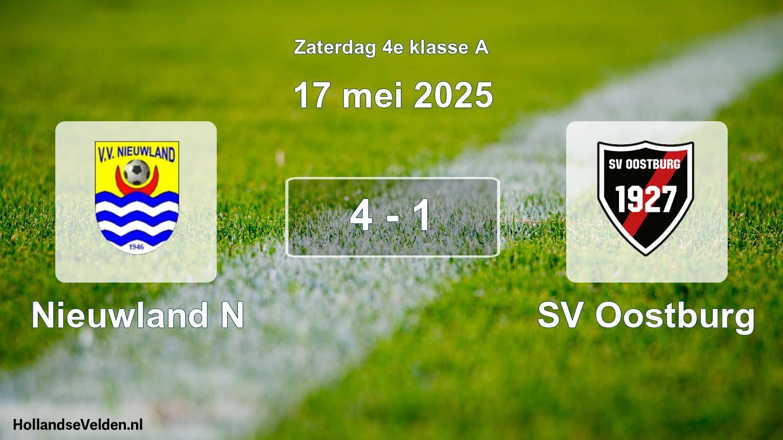 Total number of matches played: Nieuwland N - SV Oostburg 4 - 1 (17 May 2025)