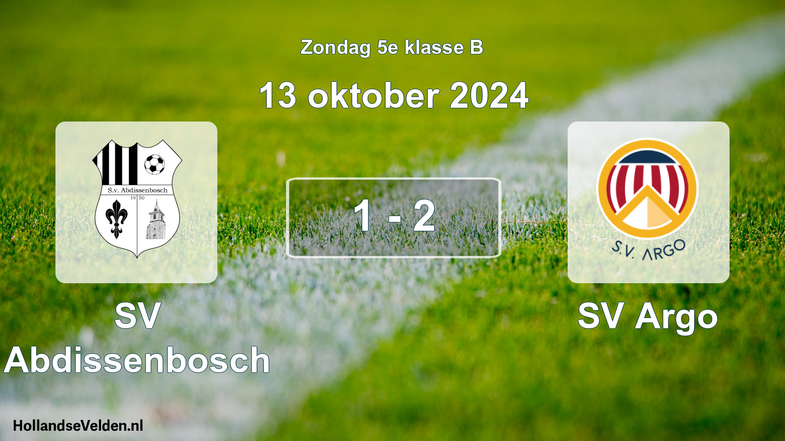Total number of matches played: SV Abdissenbosch - SV Argo 1 - 2 (13 October 2024)