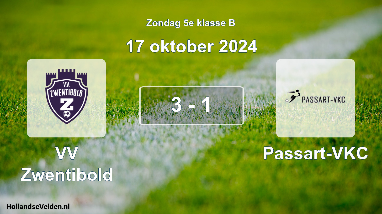 Total number of matches played: VV Zwentibold - Passart-VKC 3 - 1 (17 October 2024)
