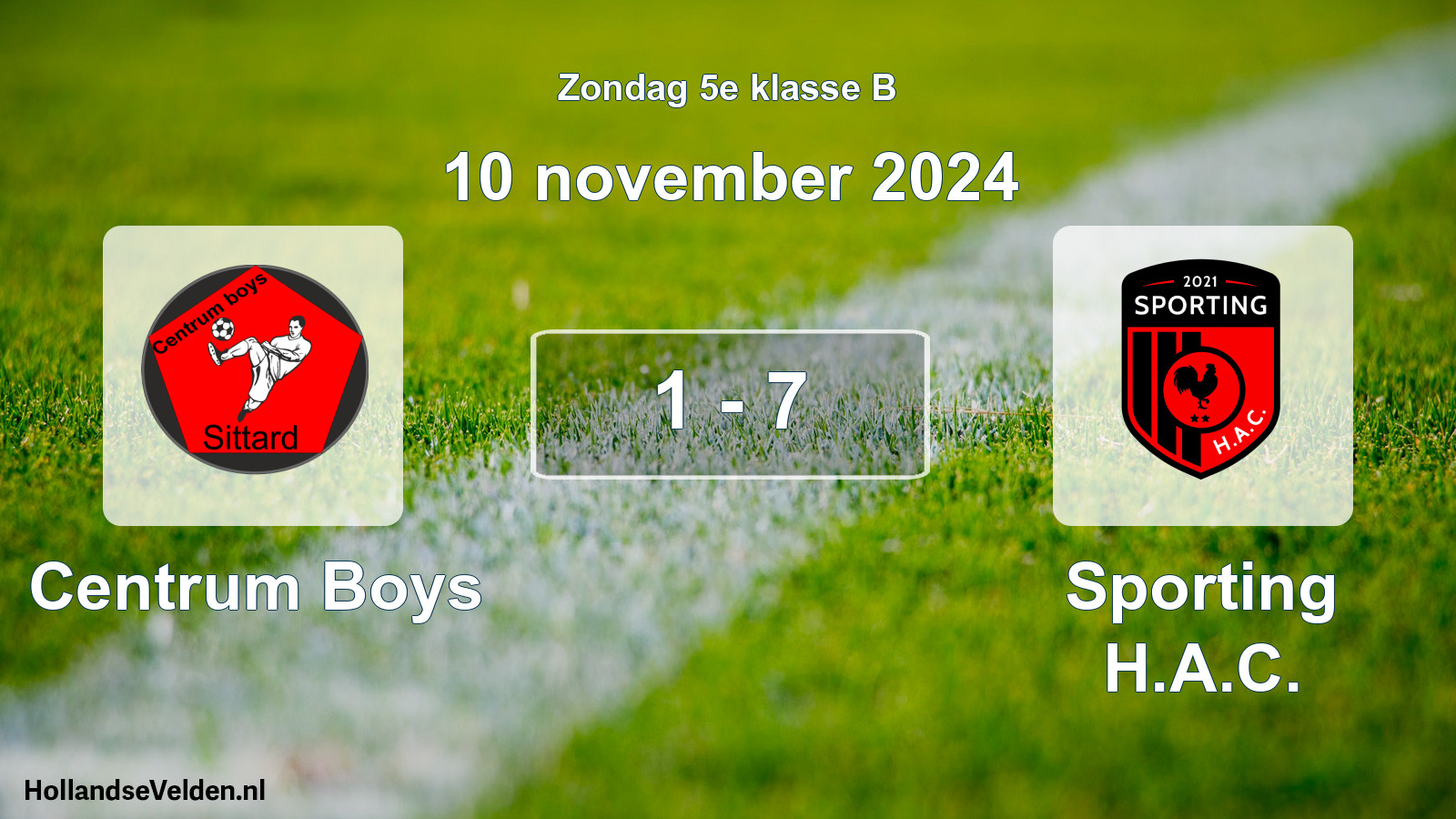 Total number of matches played: Centrum Boys - Sporting H.A.C. 1 - 7 (10 November 2024)