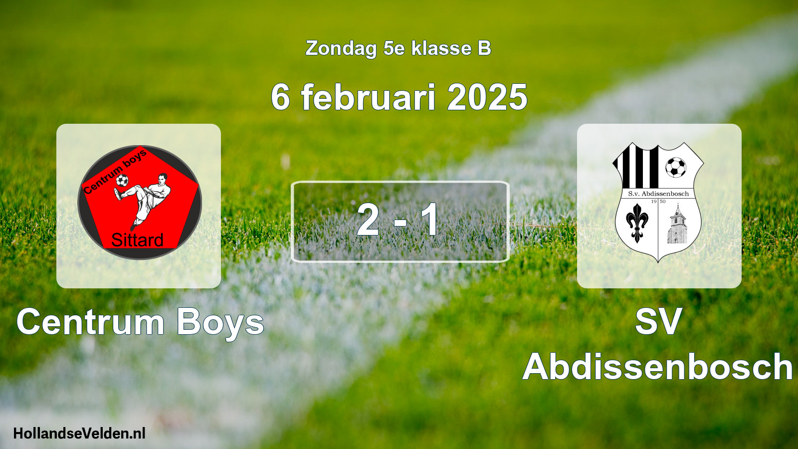 Total number of matches played: Centrum Boys - SV Abdissenbosch 2 - 1 (6 February 2025)