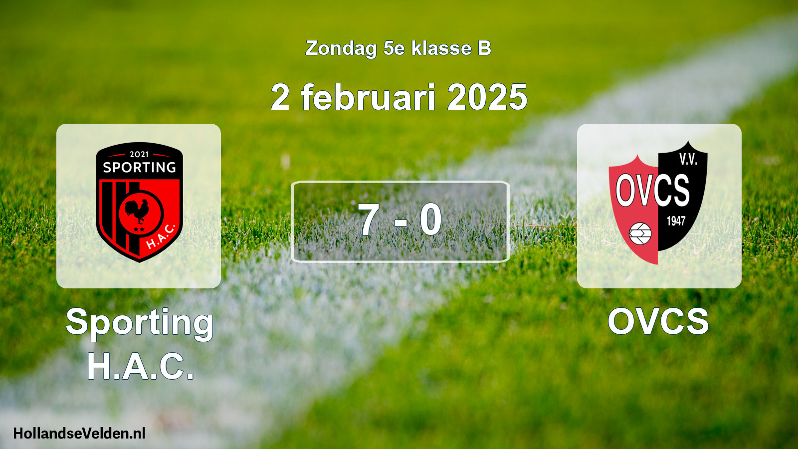 Total number of matches played: Sporting H.A.C. - OVCS 7 - 0 (2 February 2025)