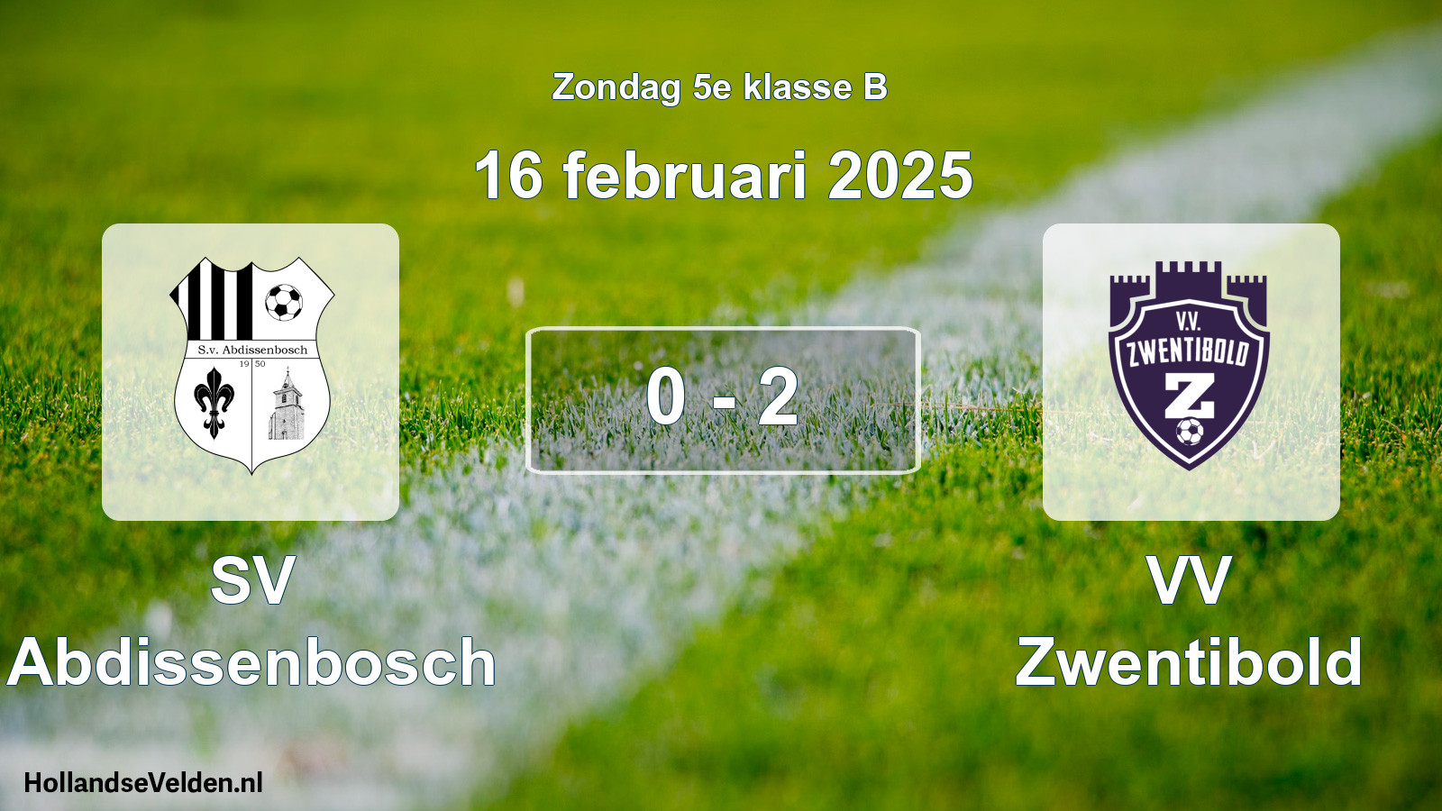 Total number of matches played: SV Abdissenbosch - VV Zwentibold 0 - 2 (16 February 2025)
