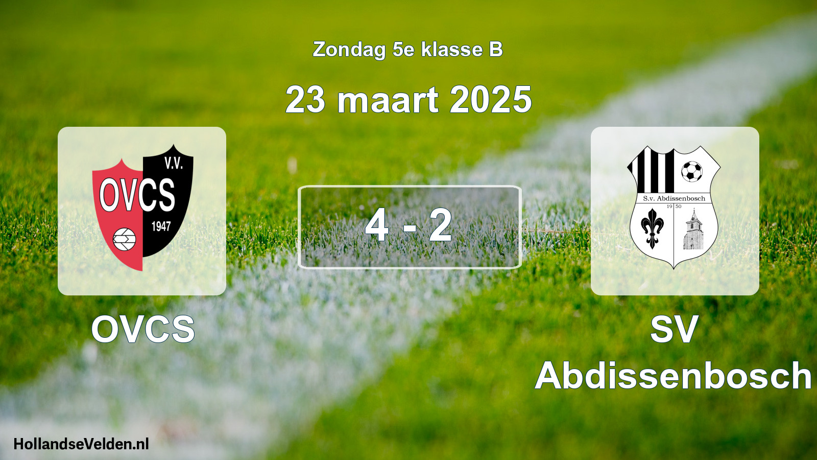 Total number of matches played: OVCS - SV Abdissenbosch 4 - 2 (23 March 2025)