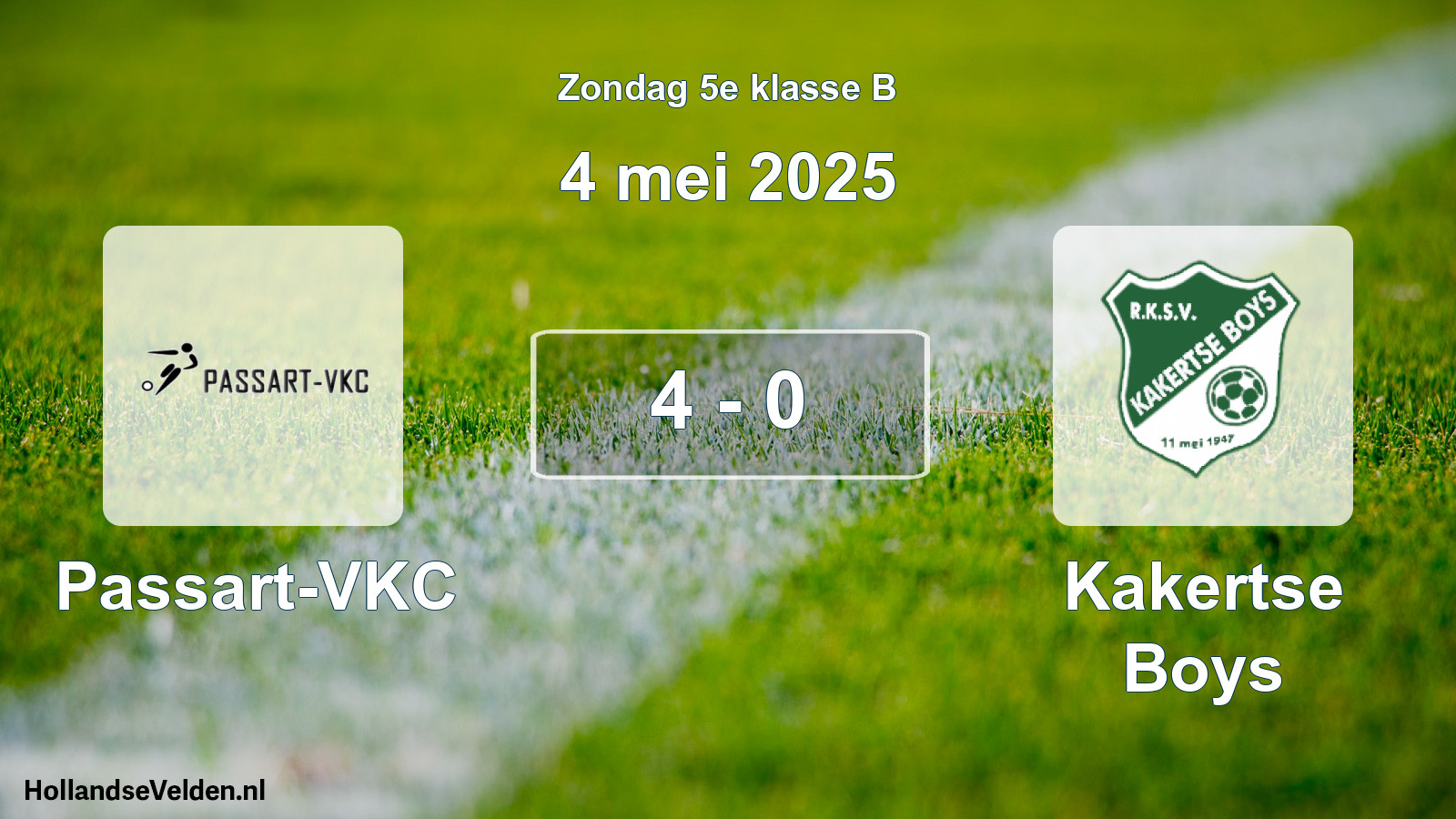 Total number of matches played: Passart-VKC - Kakertse Boys 4 - 0 (4 May 2025)