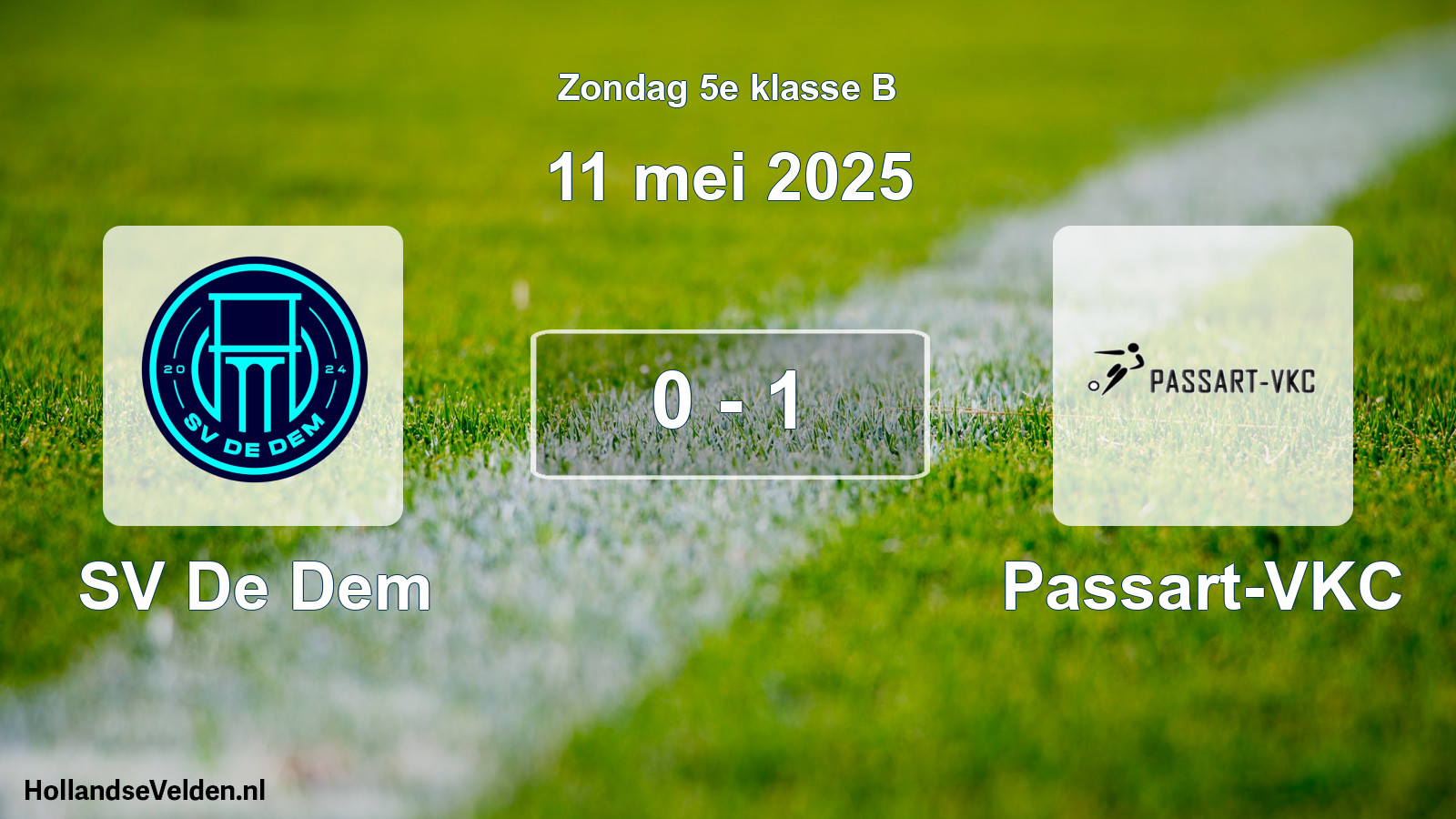 Total number of matches played: SV De Dem - Passart-VKC 0 - 1 (11 May 2025)