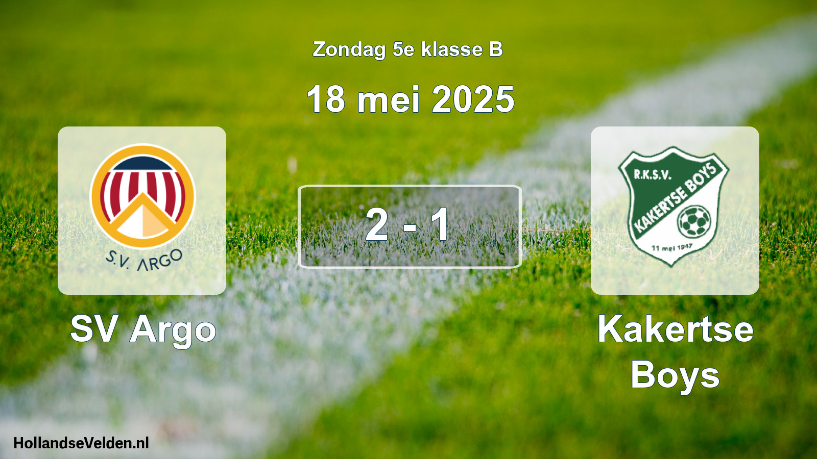 Total number of matches played: SV Argo - Kakertse Boys 2 - 1 (18 May 2025)