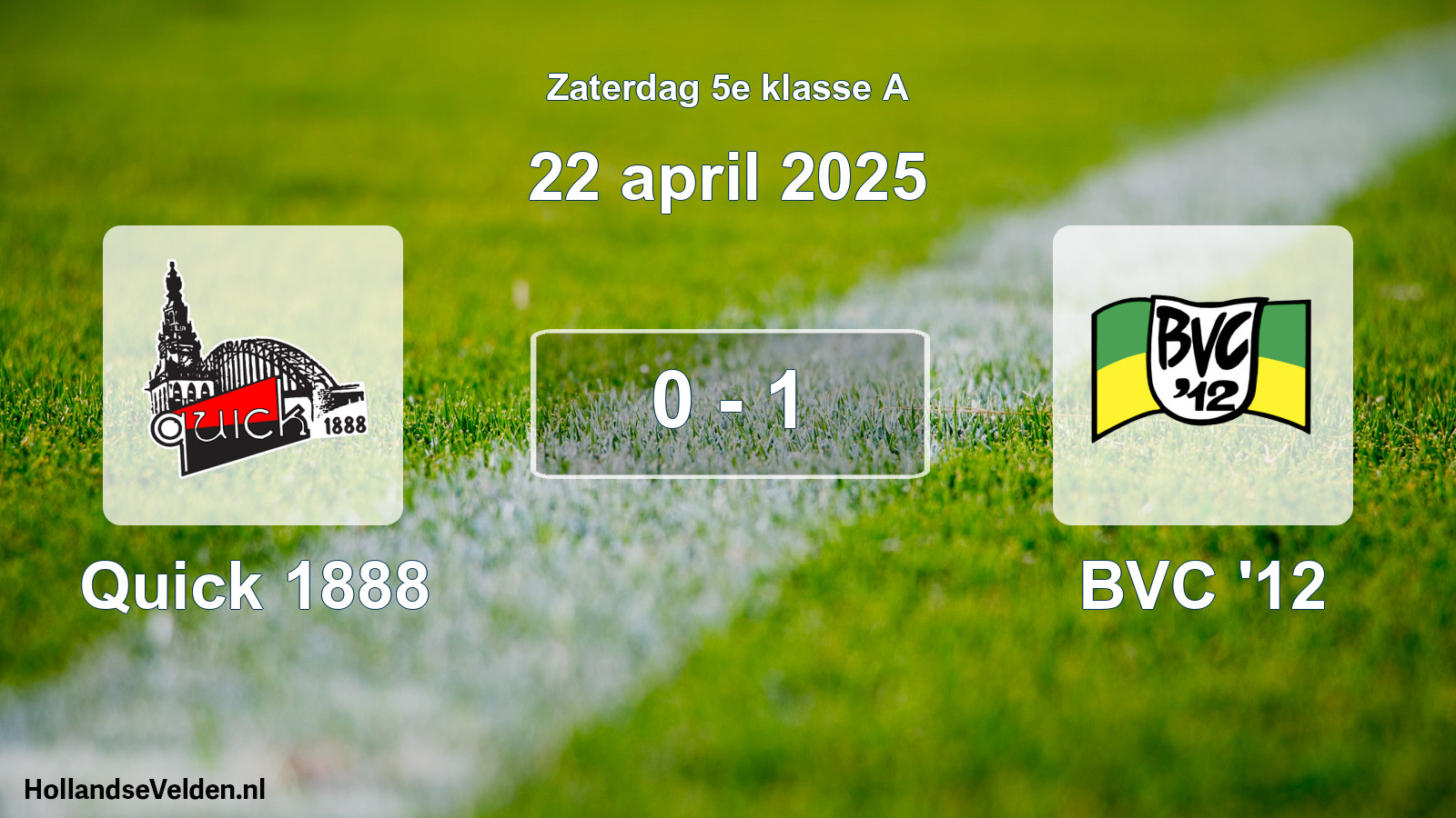 Total number of matches played: Quick 1888 - BVC '12 0 - 1 (22 April 2025)