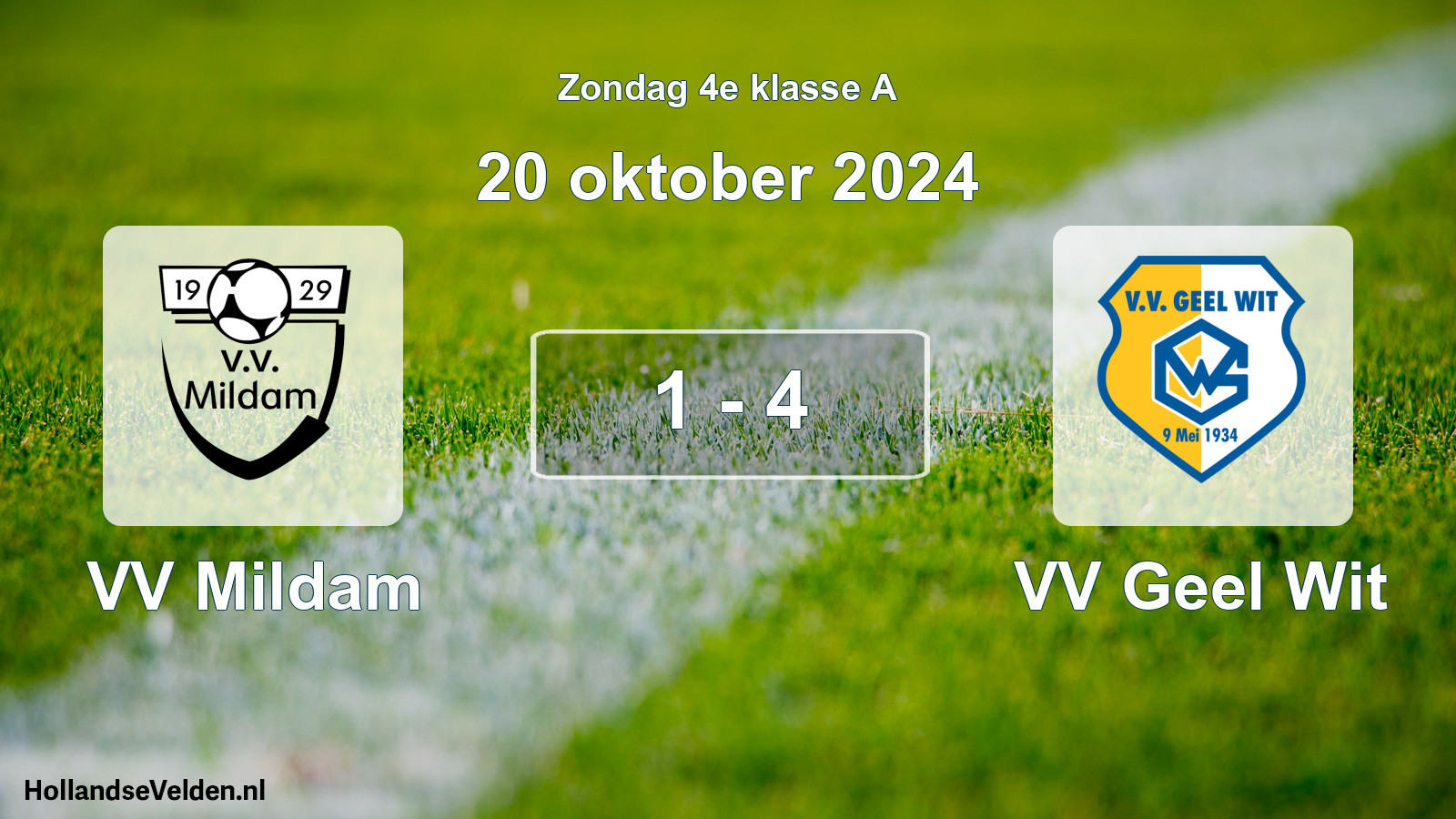 Total number of matches played: VV Mildam - VV Geel Wit 1 - 4 (20 October 2024)