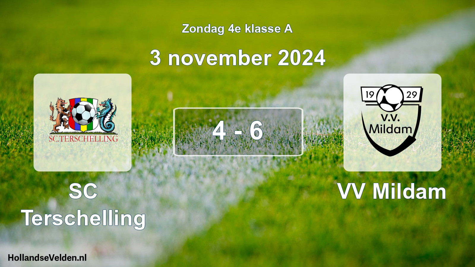 Total number of matches played: SC Terschelling - VV Mildam 4 - 6 (3 November 2024)