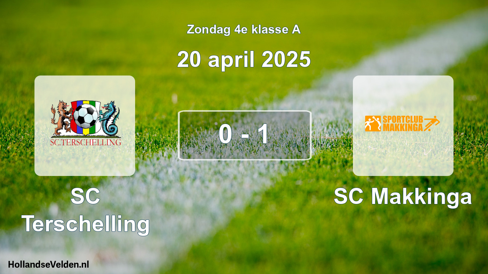 Total number of matches played: SC Terschelling - SC Makkinga 0 - 1 (20 April 2025)