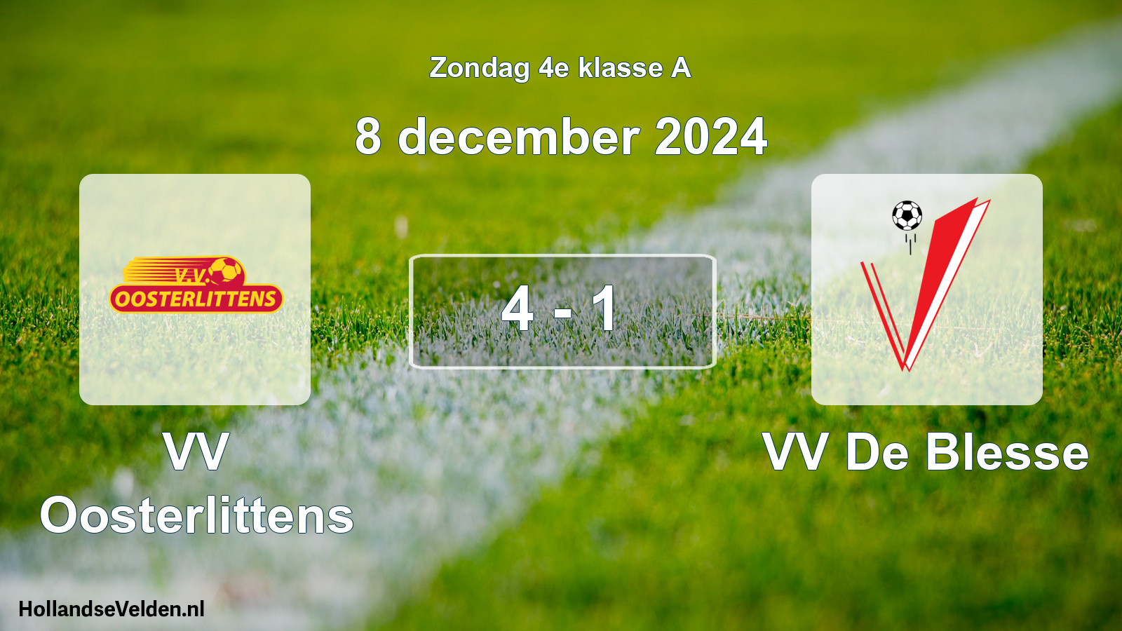 Total number of matches played: VV Oosterlittens - VV De Blesse 4 - 1 (8 December 2024)