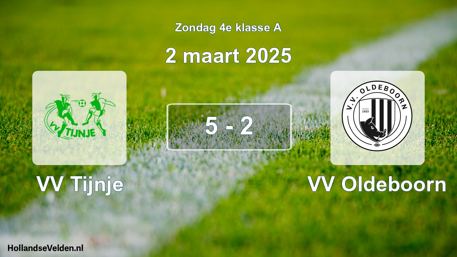 Total number of matches played: VV Tijnje - VV Oldeboorn 5 - 2 (2 March 2025)
