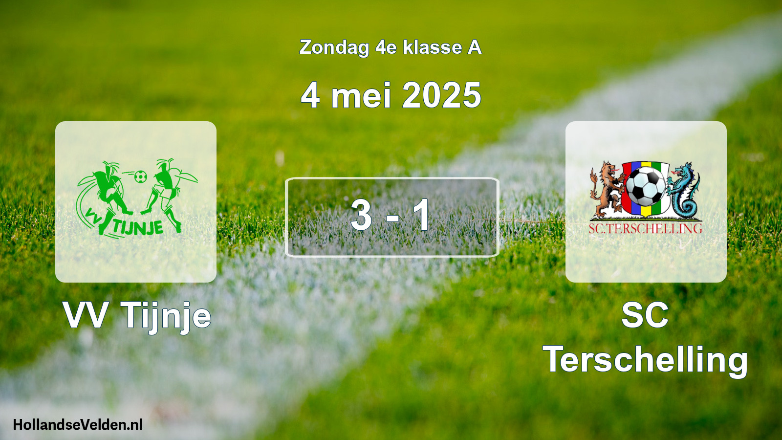 Total number of matches played: VV Tijnje - SC Terschelling 3 - 1 (4 May 2025)