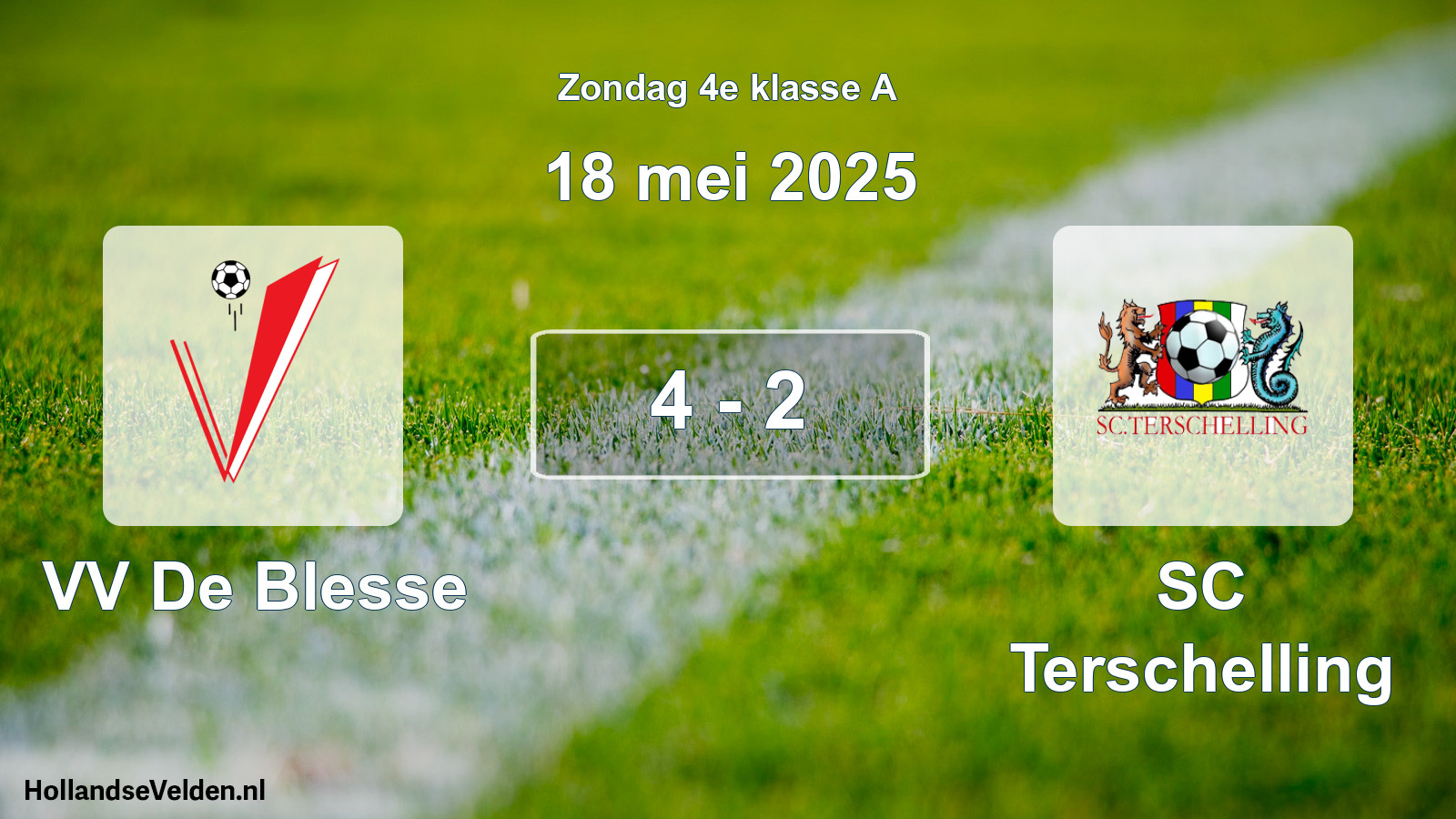 Total number of matches played: VV De Blesse - SC Terschelling 4 - 2 (18 May 2025)