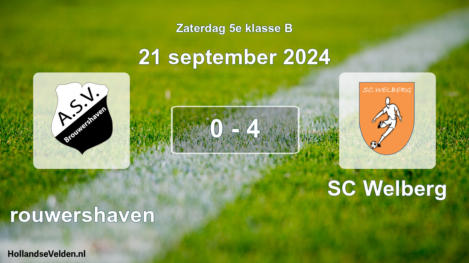 Total number of matches played: Brouwershaven - SC Welberg 0 - 4 (21 September 2024)