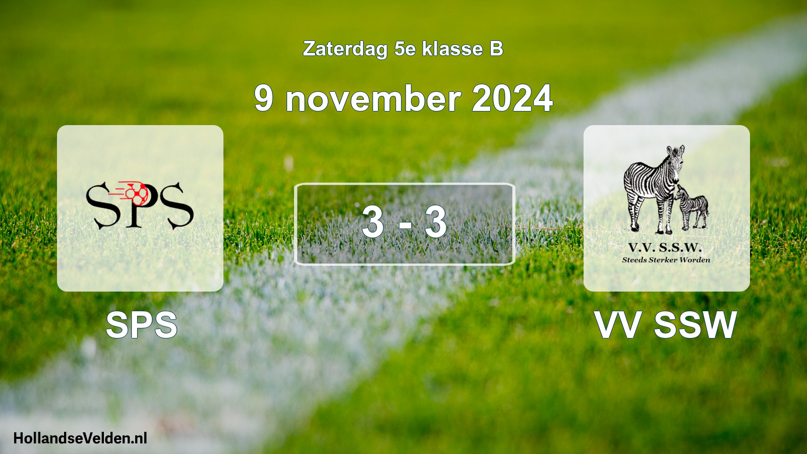 Total number of matches played: SPS - VV SSW 3 - 3 (9 November 2024)