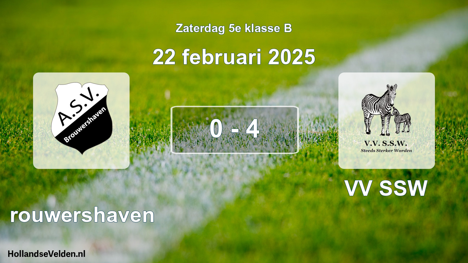 Total number of matches played: Brouwershaven - VV SSW 0 - 4 (22 February 2025)