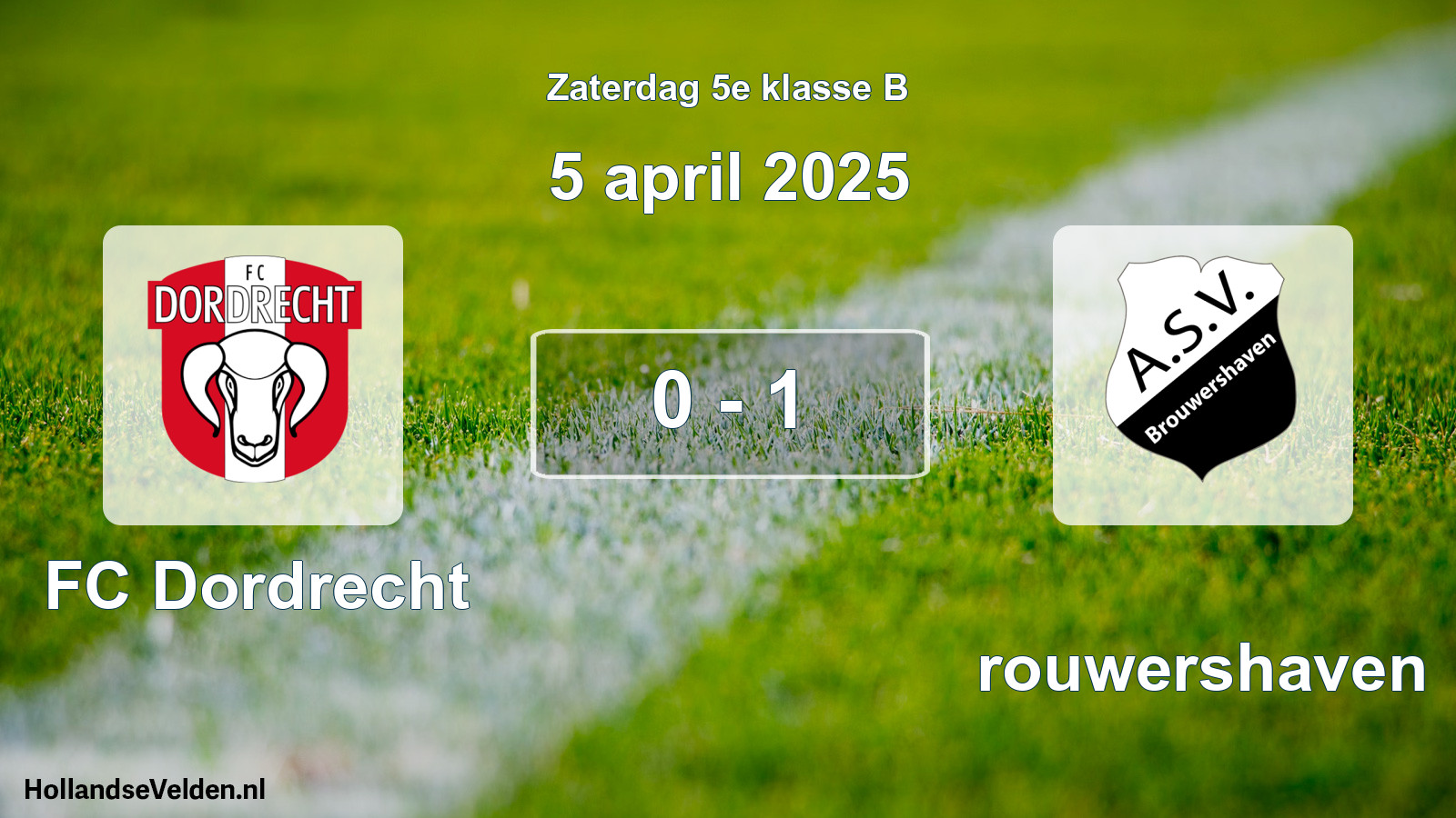 Total number of matches played: FC Dordrecht - Brouwershaven 0 - 1 (5 April 2025)