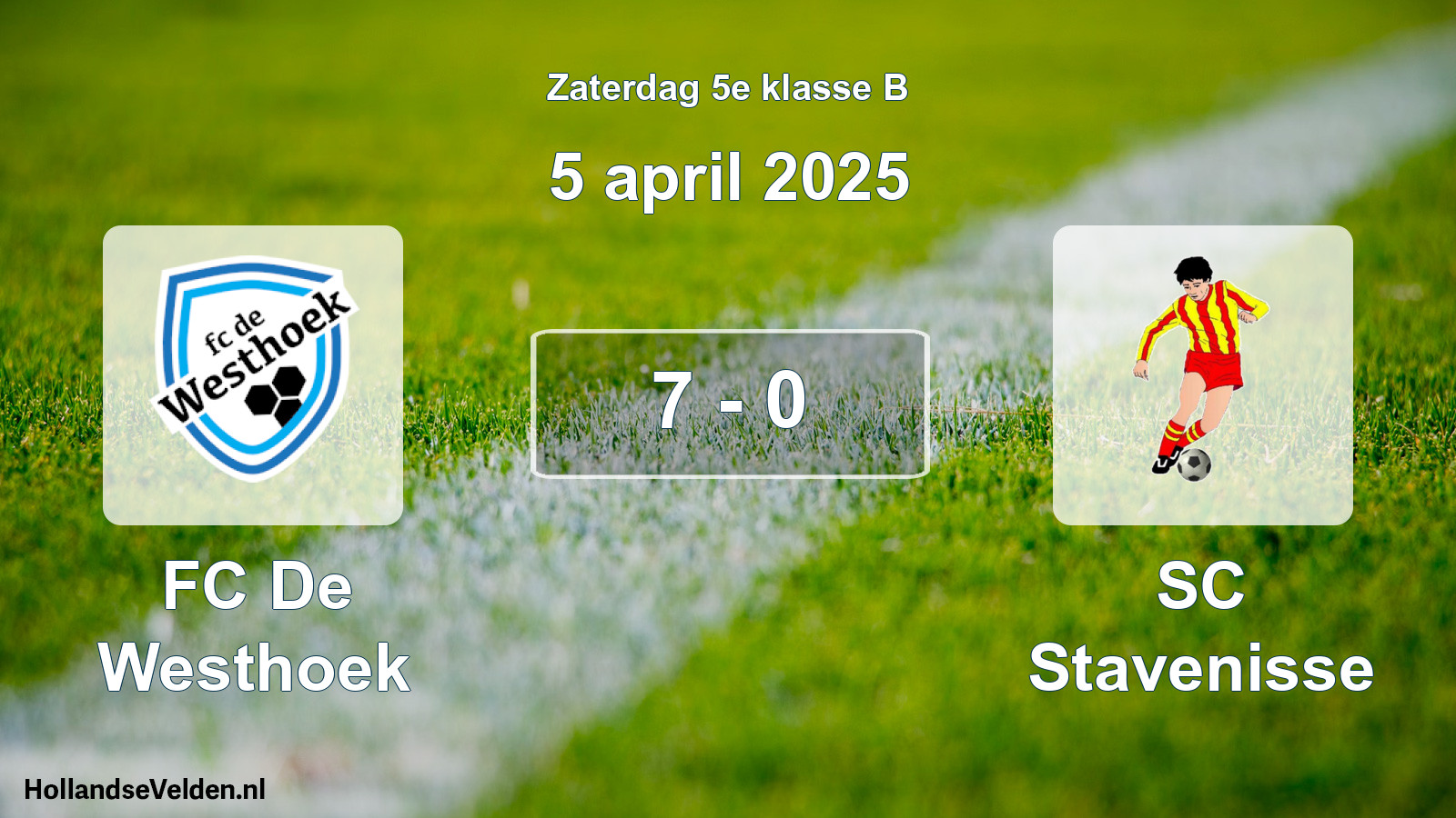 Total number of matches played: FC De Westhoek - SC Stavenisse 7 - 0 (5 April 2025)