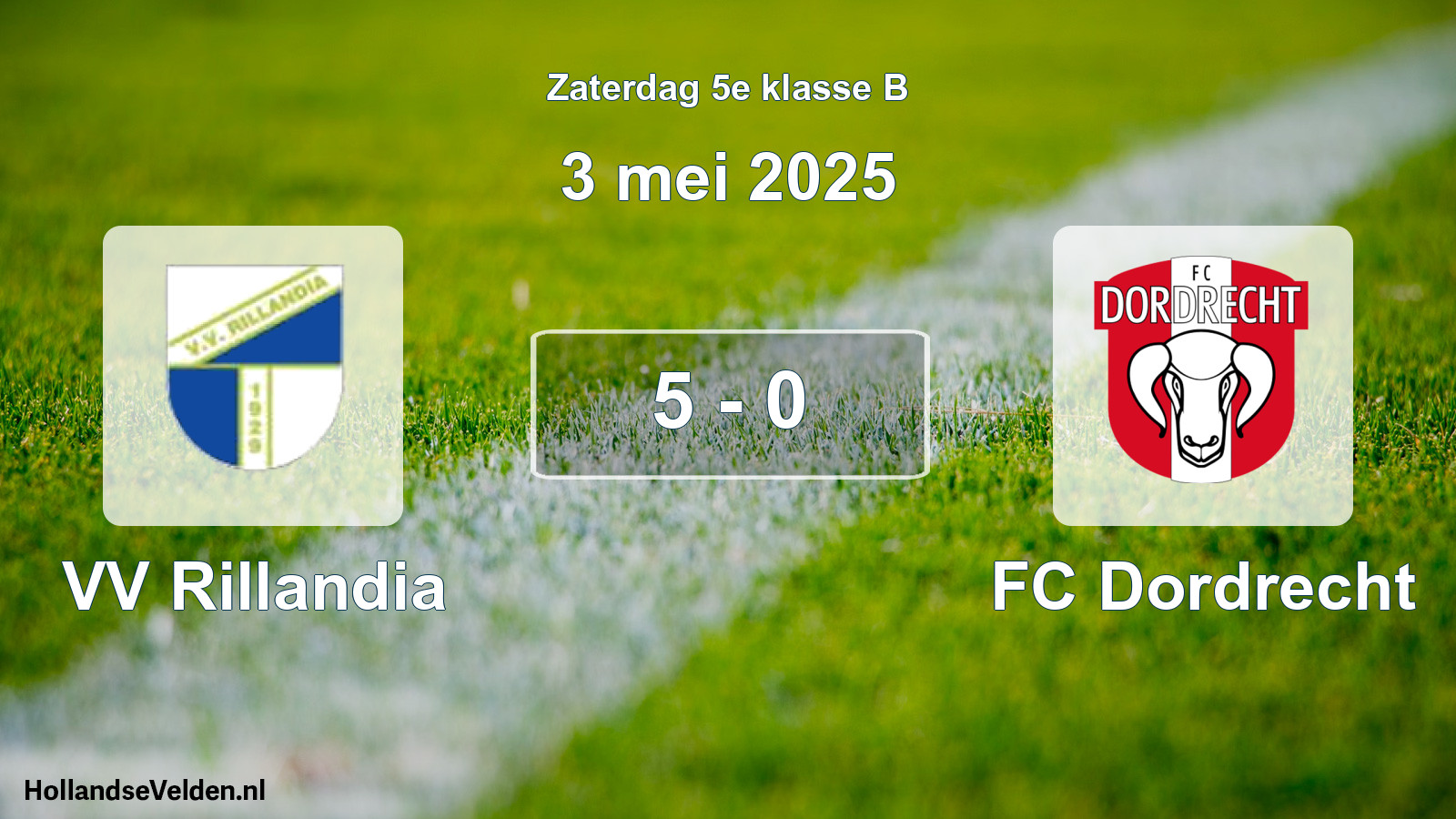 Total number of matches played: VV Rillandia - FC Dordrecht 5 - 0 (3 May 2025)