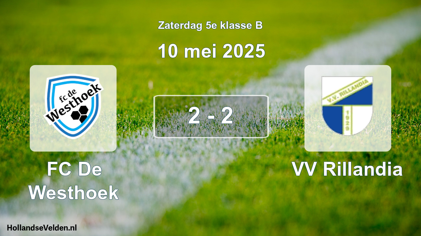 Total number of matches played: FC De Westhoek - VV Rillandia 2 - 2 (10 May 2025)