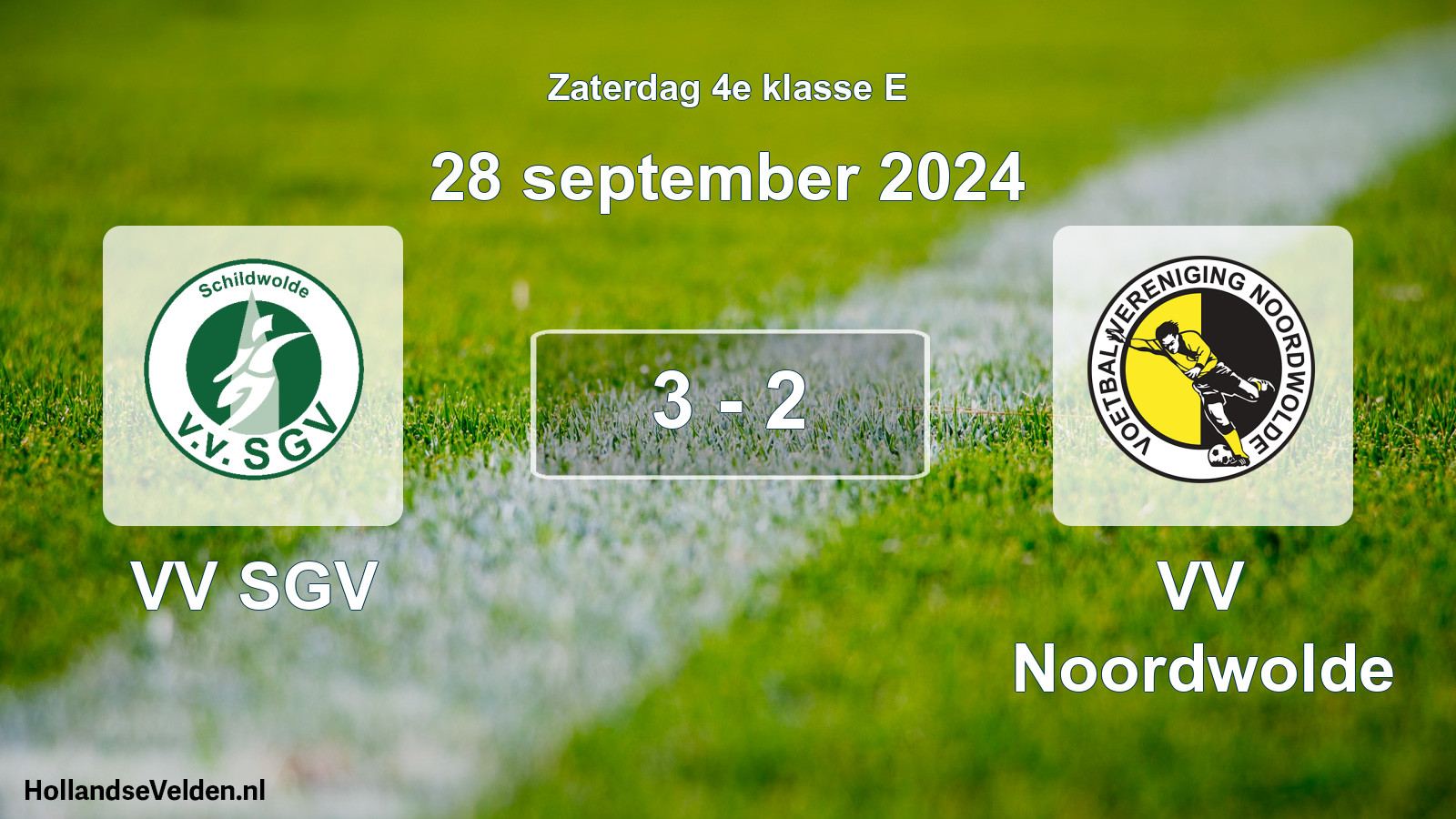 Total number of matches played: VV SGV - VV Noordwolde 3 - 2 (28 September 2024)