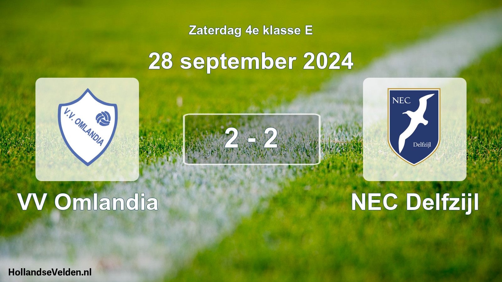 Total number of matches played: VV Omlandia - NEC Delfzijl 2 - 2 (28 September 2024)