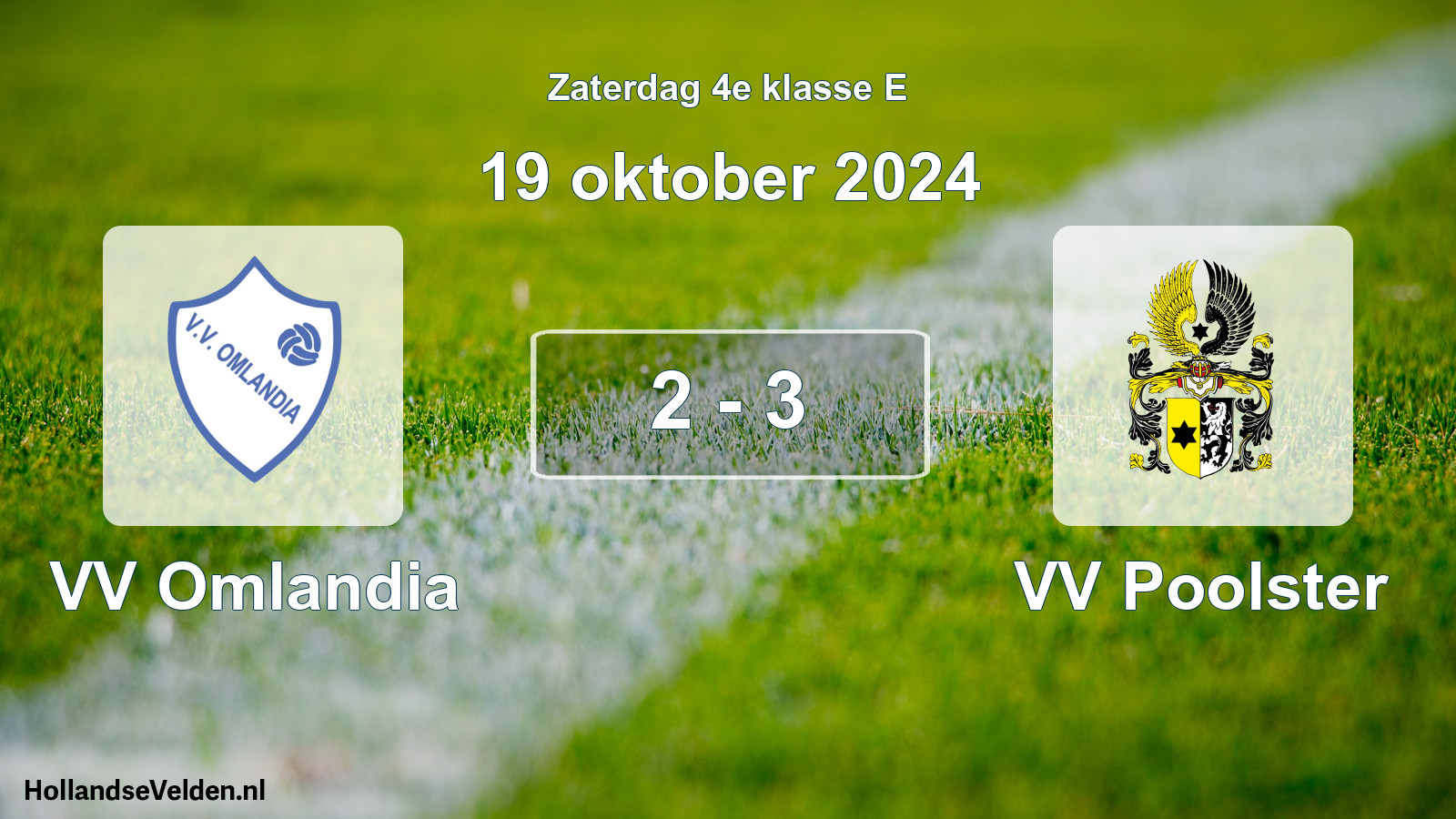 Total number of matches played: VV Omlandia - VV Poolster 2 - 3 (19 October 2024)