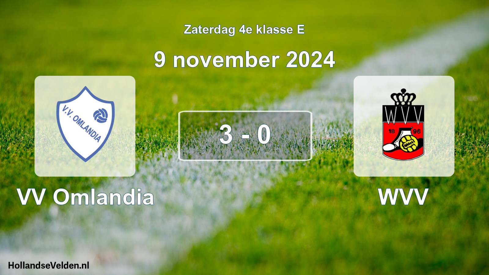Total number of matches played: VV Omlandia - WVV 3 - 0 (9 November 2024)