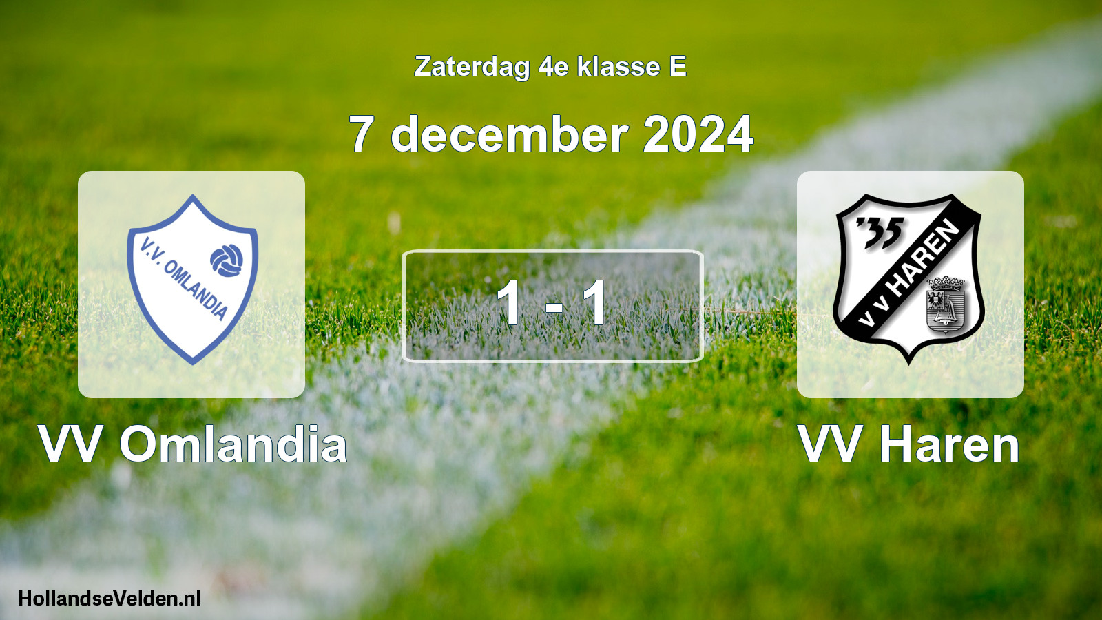 Total number of matches played: VV Omlandia - VV Haren 1 - 1 (7 December 2024)