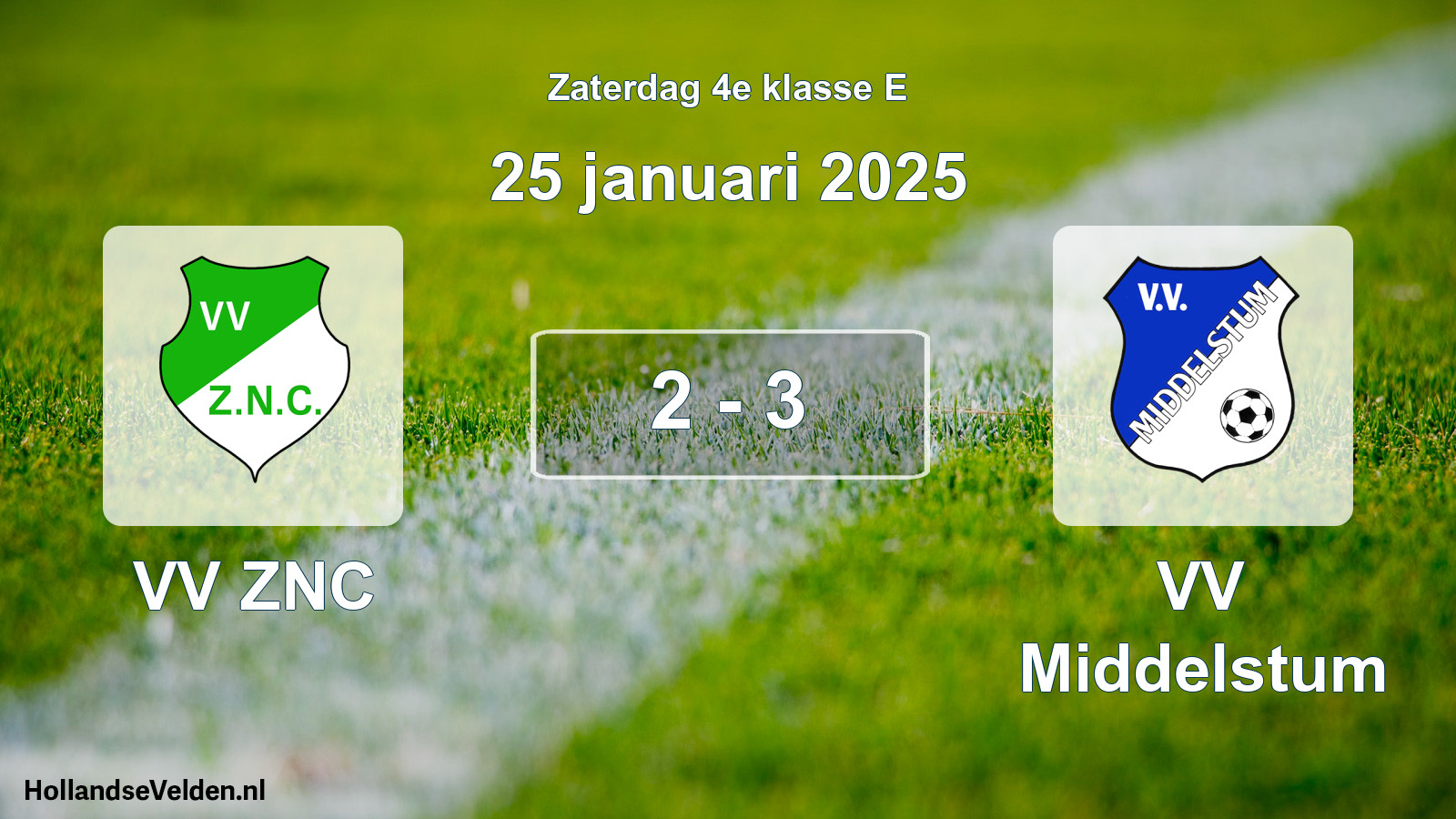 Total number of matches played: VV ZNC - VV Middelstum 2 - 3 (25 January 2025)