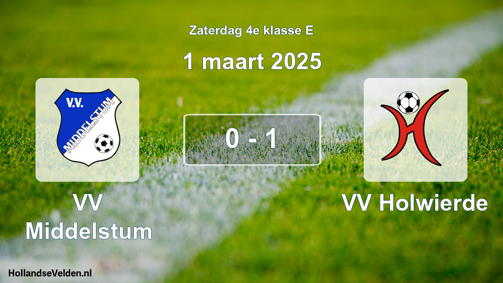 Total number of matches played: VV Middelstum - VV Holwierde 0 - 1 (1 March 2025)