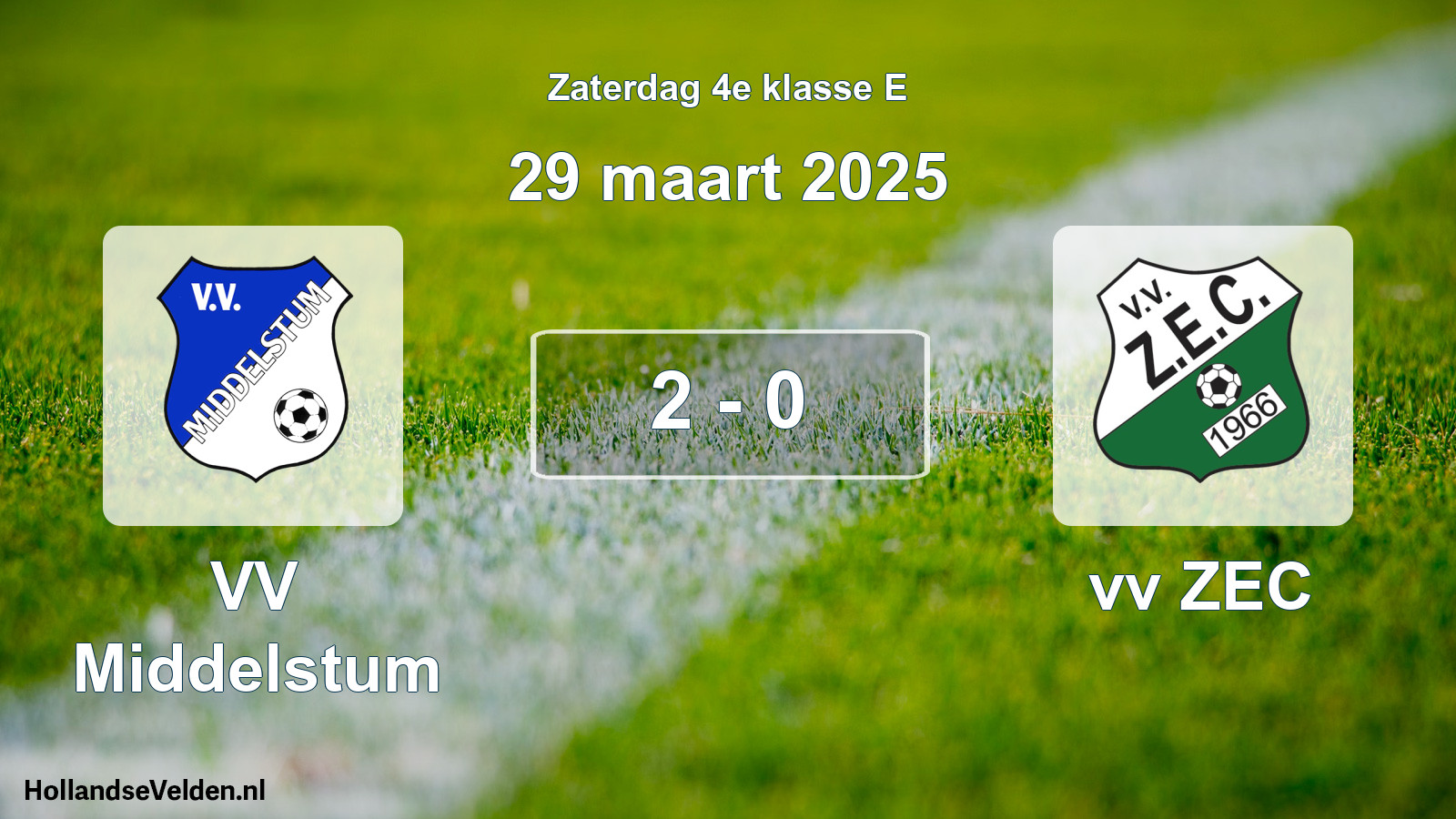 Total number of matches played: VV Middelstum - vv ZEC 2 - 0 (29 March 2025)