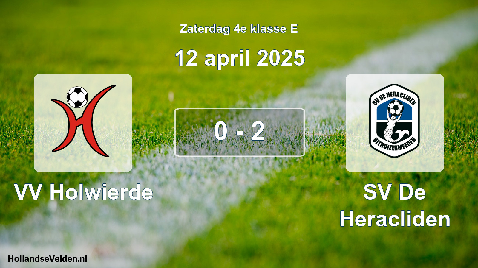 Total number of matches played: VV Holwierde - SV De Heracliden 0 - 2 (12 April 2025)