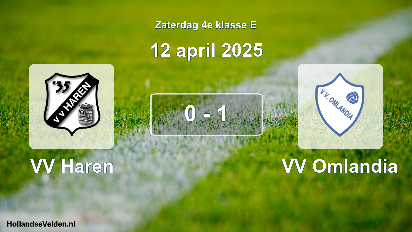 Total number of matches played: VV Haren - VV Omlandia 0 - 1 (12 April 2025)