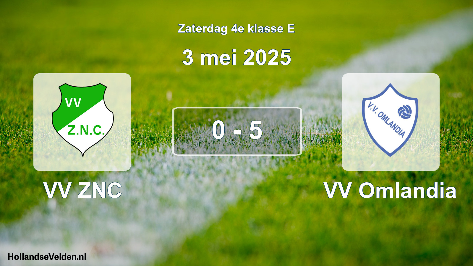 Total number of matches played: VV ZNC - VV Omlandia 0 - 5 (3 May 2025)