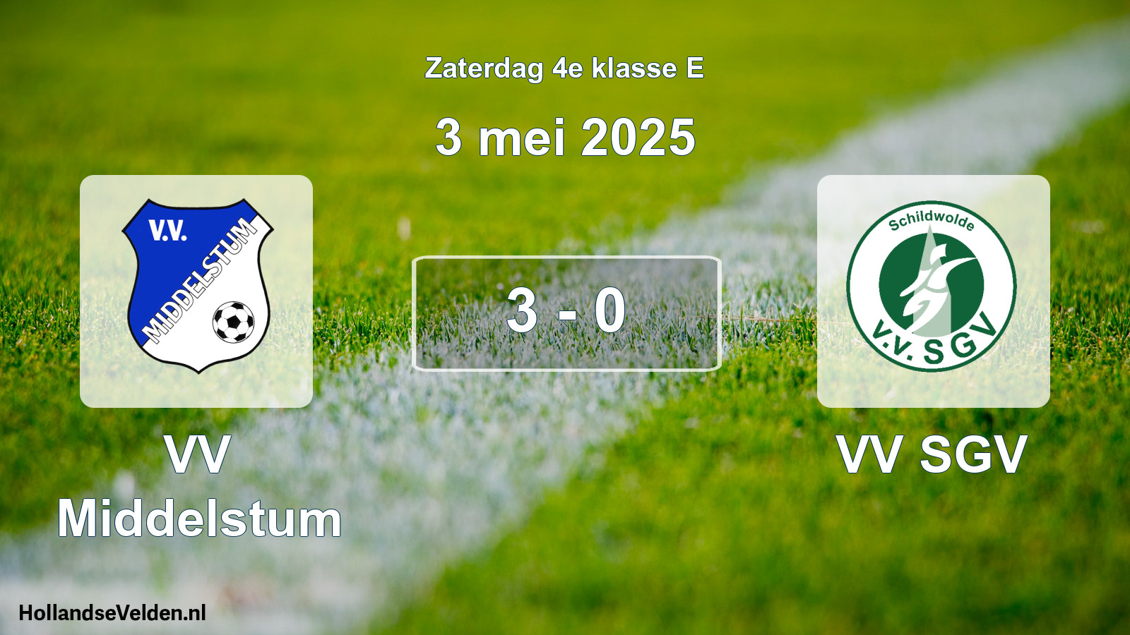 Total number of matches played: VV Middelstum - VV SGV 3 - 0 (3 May 2025)