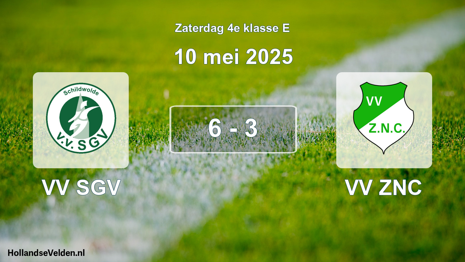 Total number of matches played: VV SGV - VV ZNC 6 - 3 (10 May 2025)