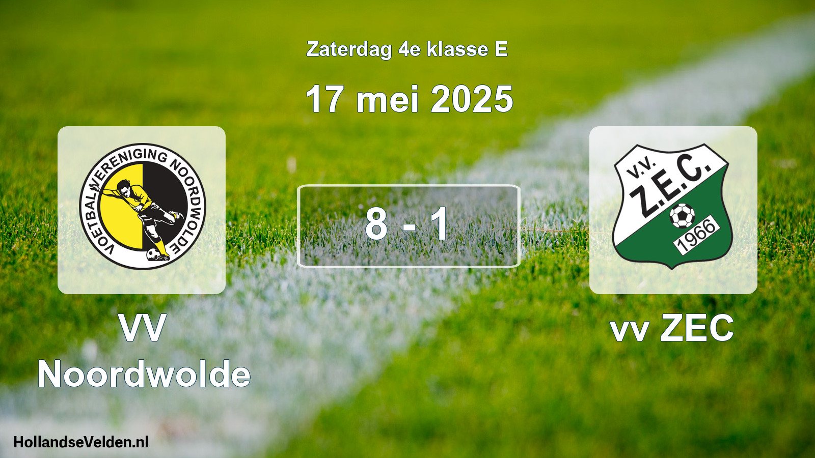 Total number of matches played: VV Noordwolde - vv ZEC 8 - 1 (17 May 2025)