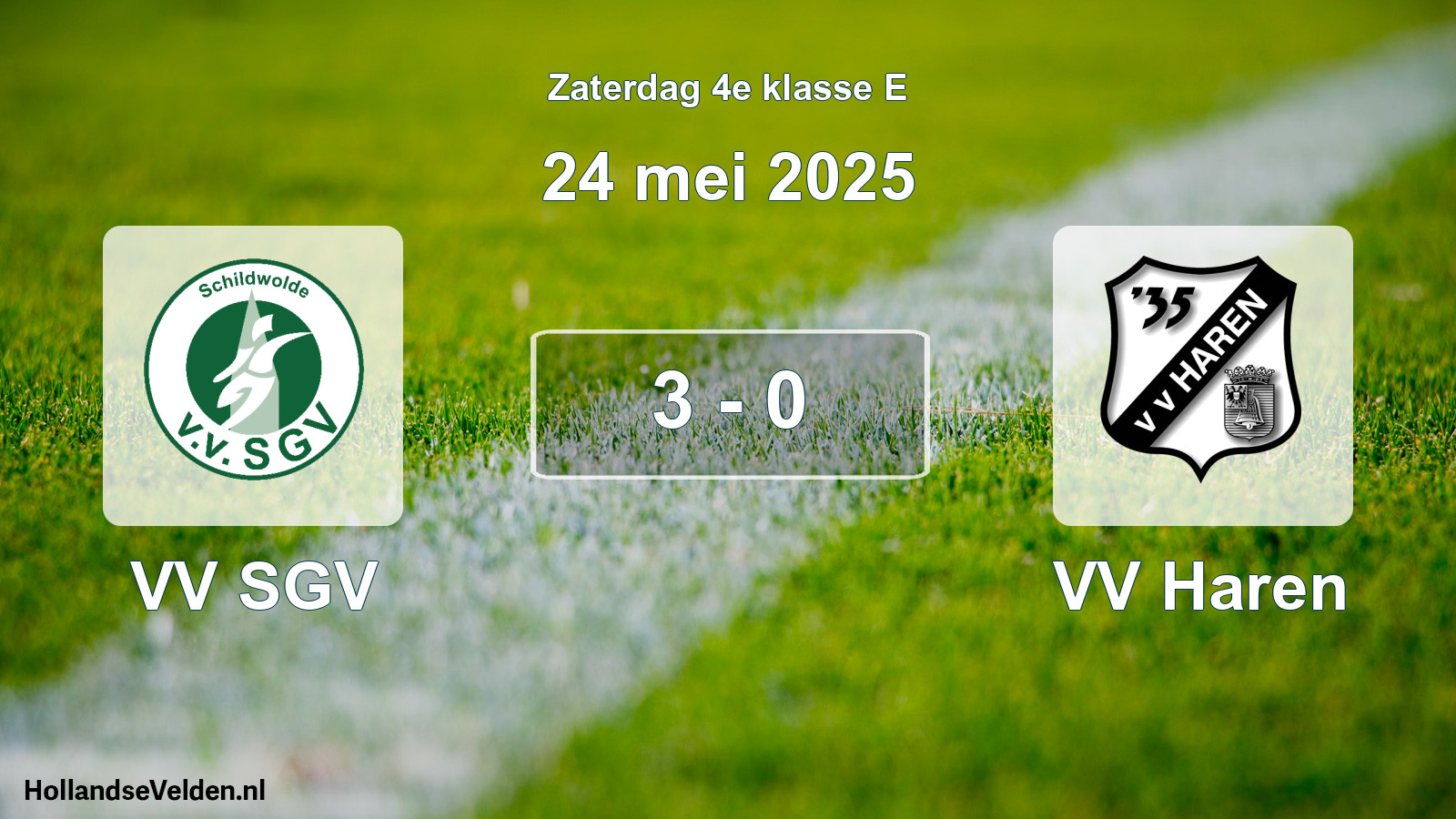 Total number of matches played: VV SGV - VV Haren 3 - 0 (24 May 2025)