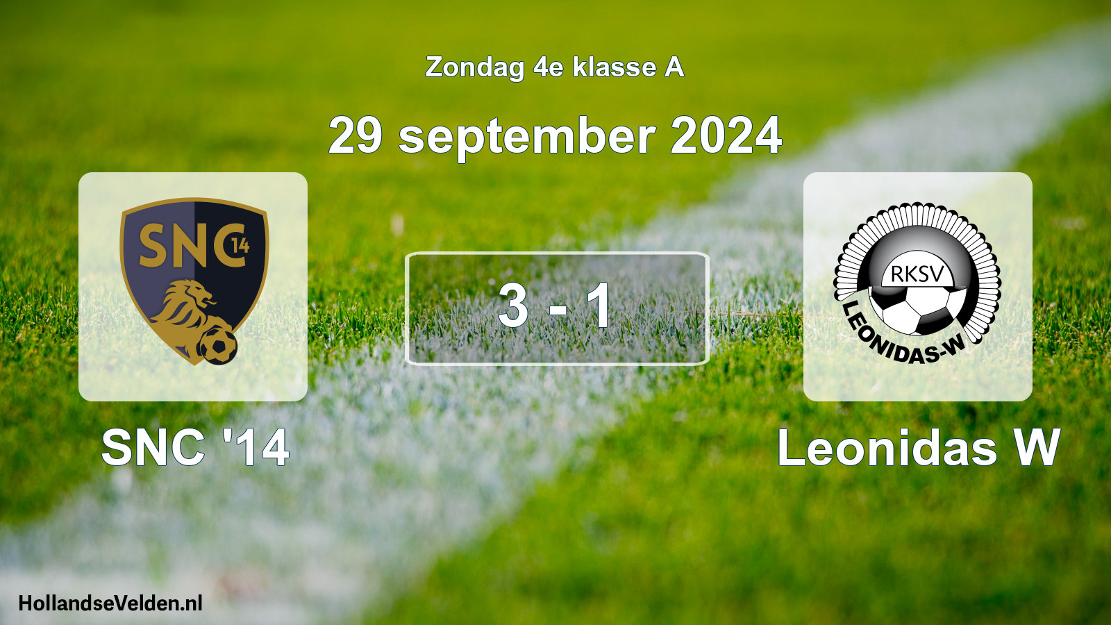 Total number of matches played: SNC '14 - Leonidas W 3 - 1 (29 September 2024)