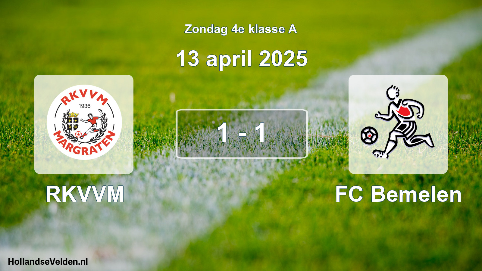 Total number of matches played: RKVVM - FC Bemelen 1 - 1 (13 April 2025)