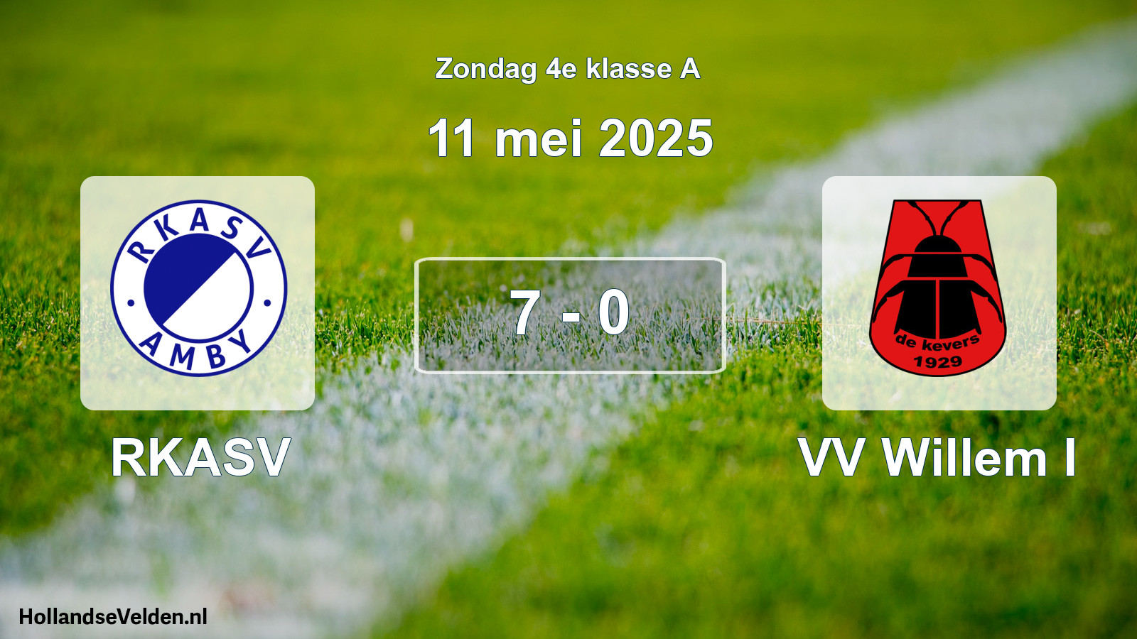 Total number of matches played: RKASV - VV Willem I 7 - 0 (11 May 2025)